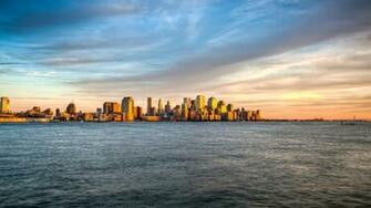 Wallpaper New York Manhattan Island Sea Waves