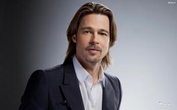 Brad Pitt Black Suit With Face Closeup HD Hollywood Actor Wallpaper