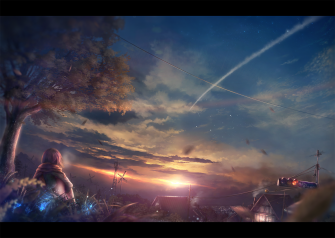 Serene Anime Sunset HD Wallpaper By Tigaa