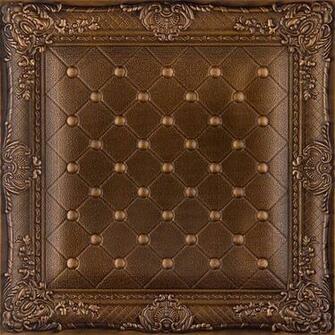 Wallpaper Dct Lrt03 Faux Leather Ceiling Tile Vintage Gold