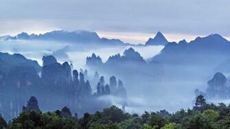 Nature Landscape Morning Mist Mountains Forest Clouds