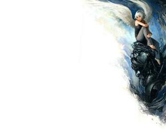Fallen Angels Machines White Hair Angel Wings Wallpaper