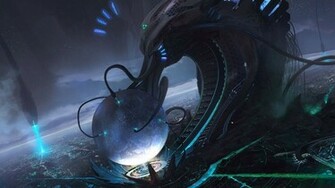 Sci Fi Art Earth Machine Wallpaper