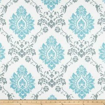 Rca Sheers Damask Aqua Grey