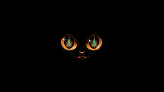 Black Cat Christmas Tree 4k Wallpaper iPhone HD Phone 6190h