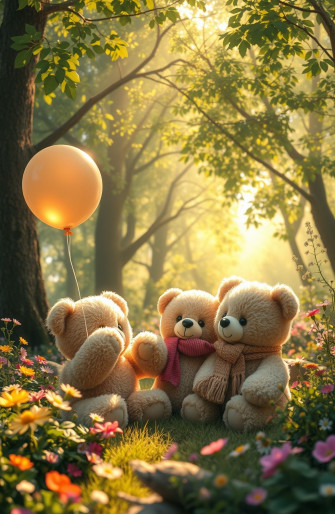 Cute Teddy Bears Wallpaper