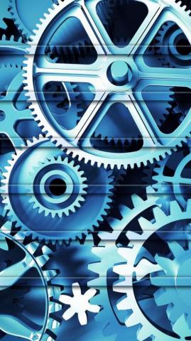Tap And Get The App Shelves Gears Blue Cool Mechanical