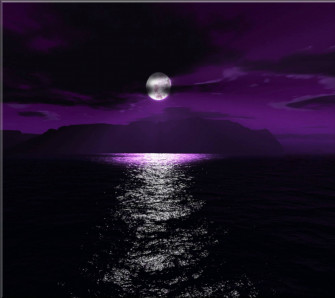 Dark Purple Sky Full Moon Wallpaper