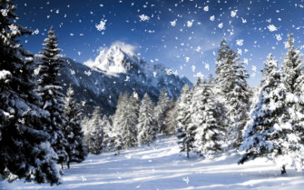 Snowfall In Mountains Wallpaper And Image