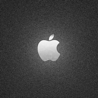 Metal Apple On Textured Plastic iPad Wallpaper Day