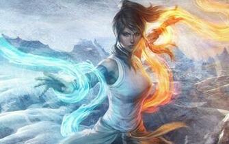 Women Magic Digital Art White Dress Waterbender Korra