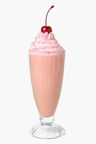 Premium Png Of Strawberry Milkshake With A Maraschino Cherry On Top Transparent By Wallpaper