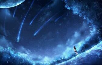 Wallpaper Girl Space Fiction Or Falling Stars Image For