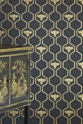Gold Honey Bees On Charcoal By Barneby Gates Via Paint Pattern