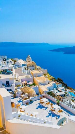 Man Made Santorini Wallpaper Id