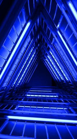 3d iPhone Wallpaper Blue Neon
