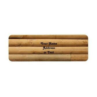 Faux Log Cabin Siding Background Return Address Labels