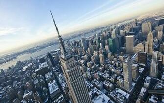 New York Buildings Skyscrapers Winter Wallpaper
