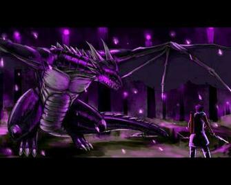 This Is Drawing About The Battle Of Enderdragon And Steve