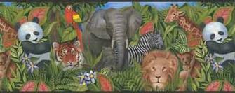 Jungle Animal Wallpaper Border Br4460b