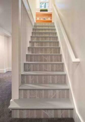 Adding Beautiful Wallpaper To Stairs Risers For Original Staircase