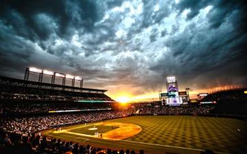 Baseball Stadium At Sunset Wallpaper