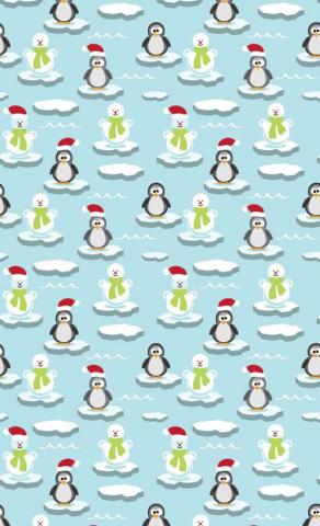 Penguin Blue Background Cute Winter Wallpaper Aesthetic Idea