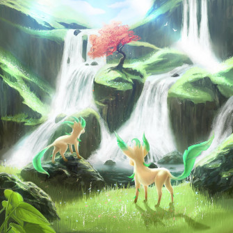 Leafeon Pok Mon Landscape Digital Art By Me Wallpaper