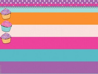Cute Cartoon Cupcake Wallpaper