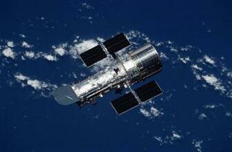 Hubble Earth Blue Clouds Above