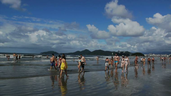 Santos Brazil People Chilling At Beach Sao Paulo