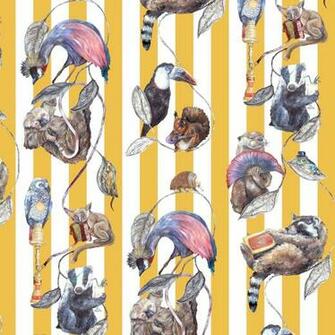 Hackney Empire Ochre Stripe By House Of Wallpaper Direct