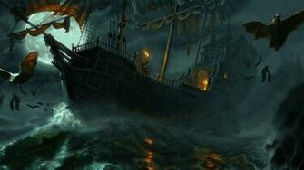 Anita On Halloween Ship Art Painting