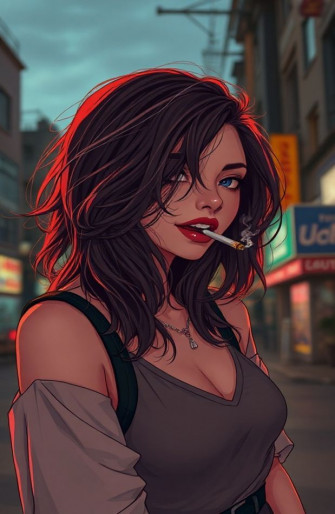 Girl Smoking Wallpaper