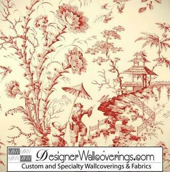 Asian Pagoda Toile Wallpaper Pal Designer Wallcoverings
