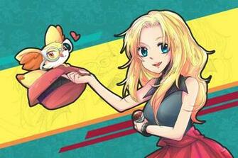 Hair Blue Eyes Pokemon Serena Signed Wallpaper Background
