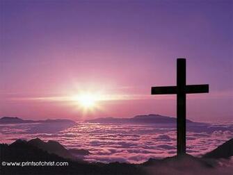 Pink Sunset With Cross For