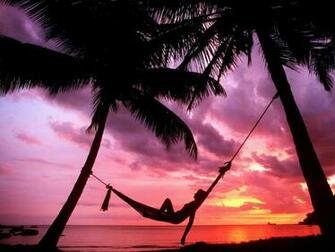 Sunset Beach Hammock Chillout Desktop Pc And Mac Wallpaper