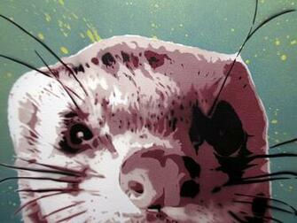Stencil Graffiti Art Cute Ferret By Thestreets