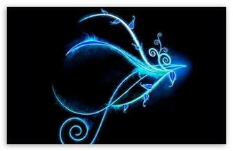 Blue Neon Light Swirls HD Wallpaper For Standard Fullscreen