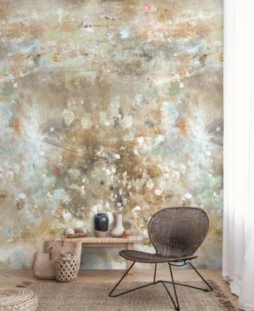 Cream Brown Distressed Shabby Chic Wallpaper Feathr