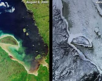 Space Image Green Summer And Icy Winter In James Bay