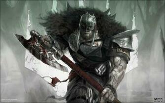 Male Holding Battle Axe Wallpaper Magic The Gathering