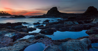 Rock Pool Sunset Nature Seascape 4k Ultra HD Wallpaper