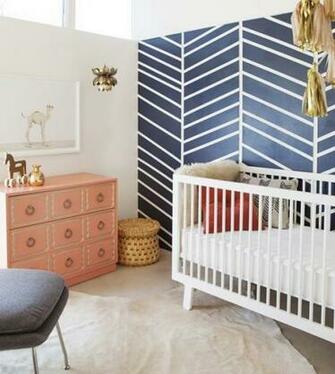 Modern Wallpaper Navy Bedroom Nursery Coral