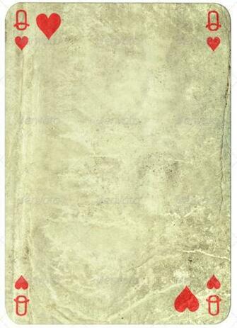 Vintage Simple Background Playing Card Queen Of Hearts Stock