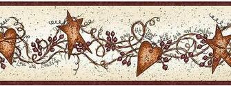 Country Hearts And Stars Kitchen Decor Wallpaper