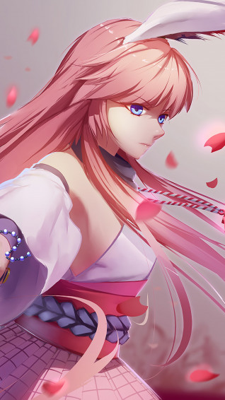 Anime Girl Katana Pink Hair Yae Sakura Honkai Impact