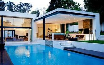 Beautiful Luxury House With Swiming Pool Wallpaper For Desktop