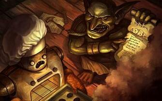 Hearthstone Goblin Robot Cook Smoke Recipe Art Stock Photos